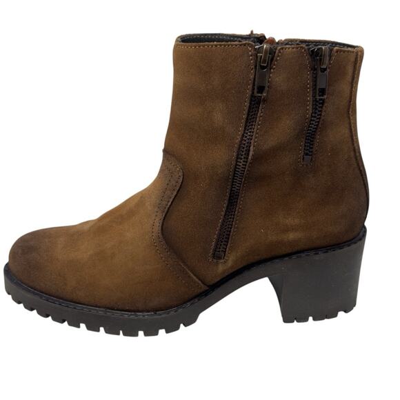 Eric Michael Caressa Suede Heeled Ankle Boots Brown Chinky Zip Boho Size 40 9.5 - Picture 2 of 13